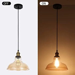 #0416 amber glass pendant