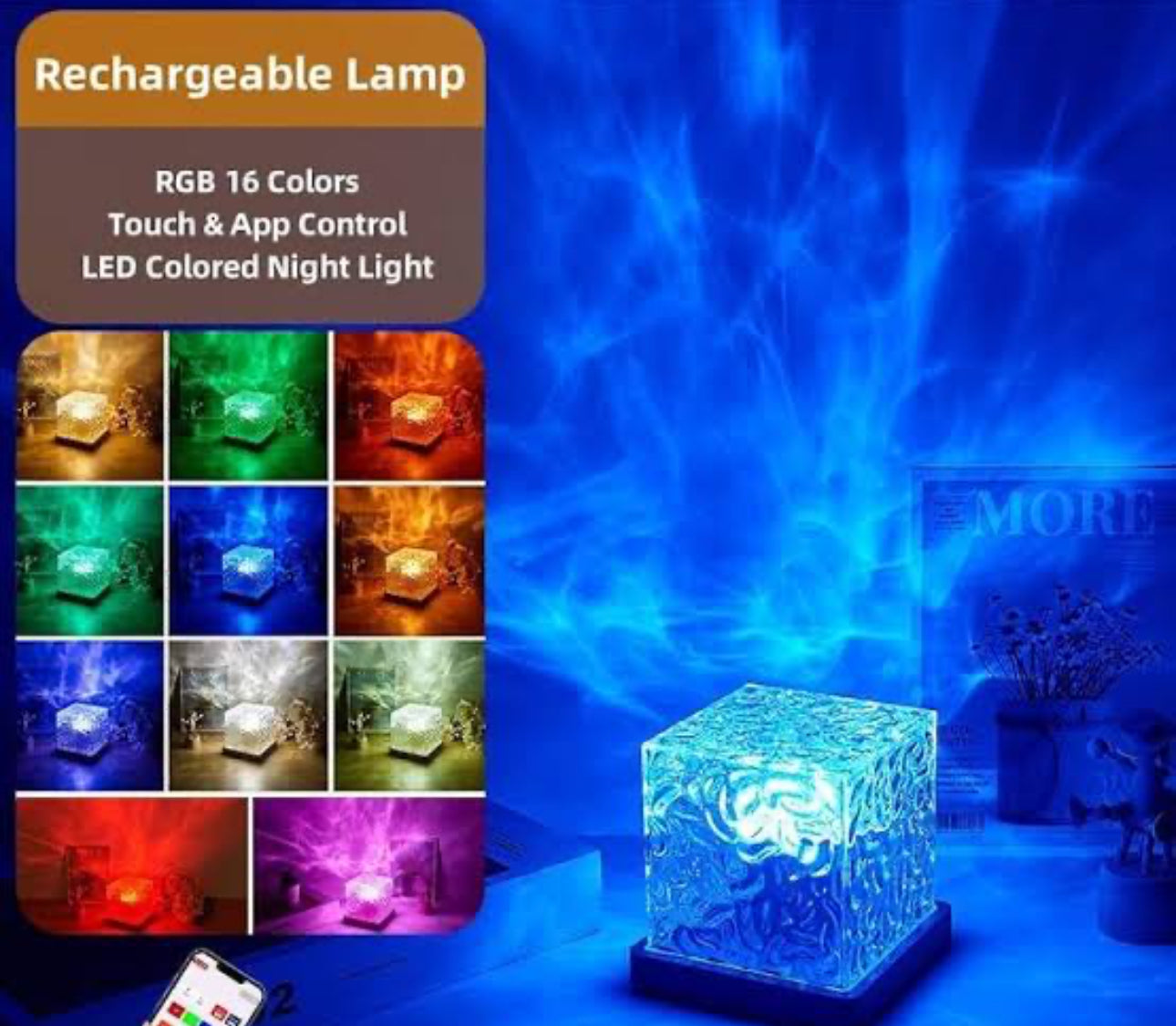Ice cube projector (water ripple effect)