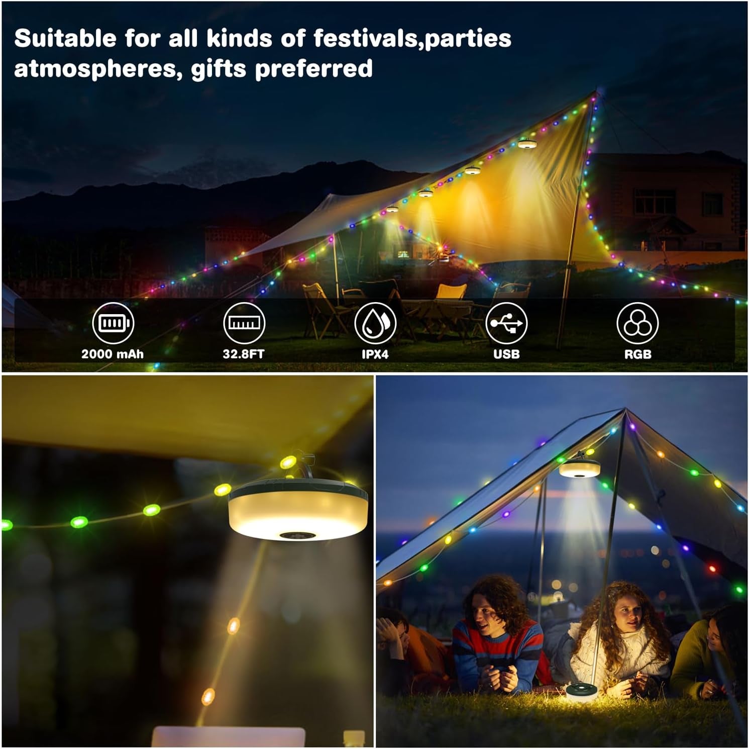 10 meter Retractable fairy light (Rechargeable)