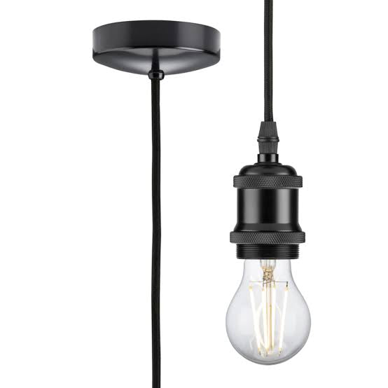 Single black pendant fitting only