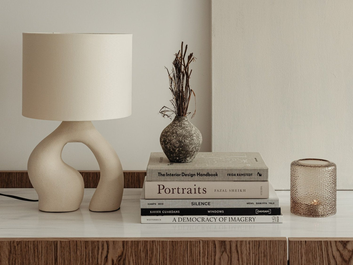 All white table lamp