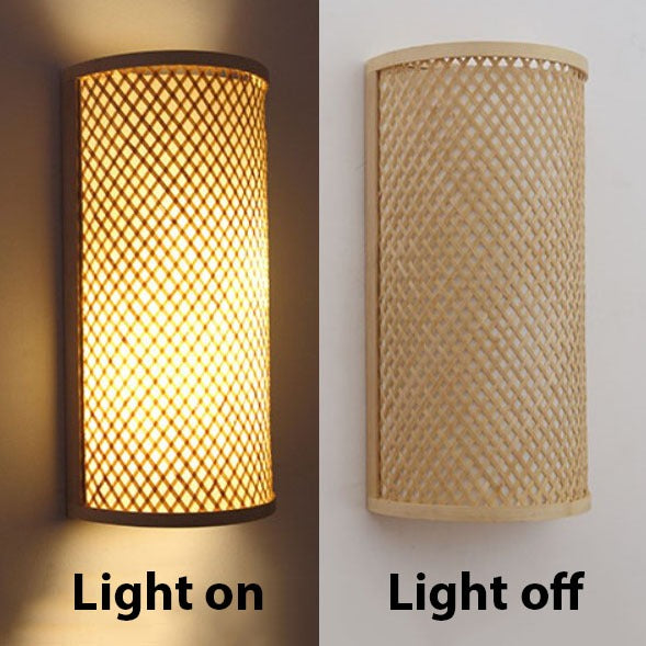 sisal wall light bamboo