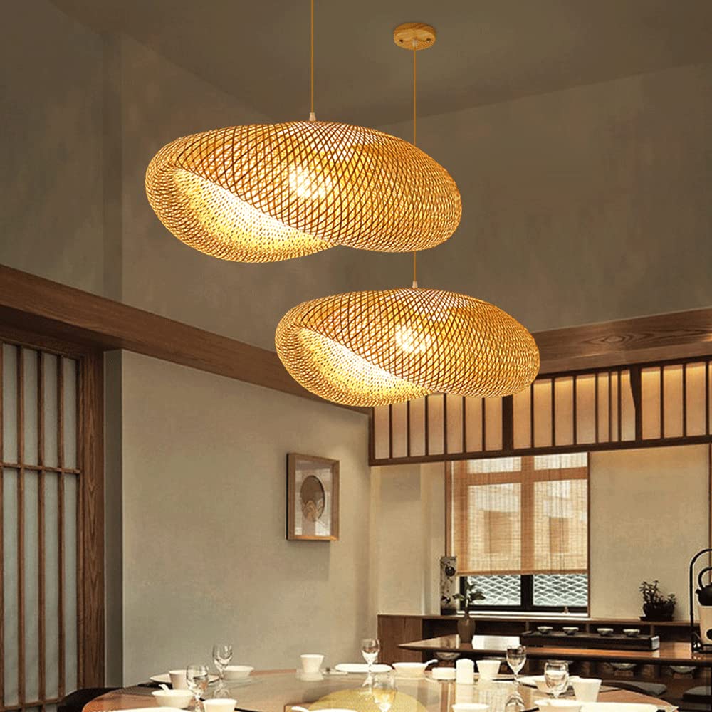 #0064 Sisal Pendant bamboo with bulb