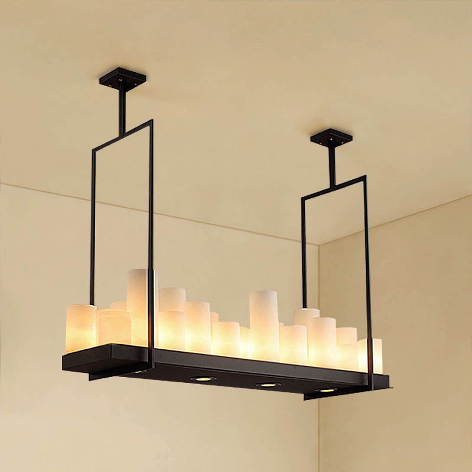 Wine glass pendant candle