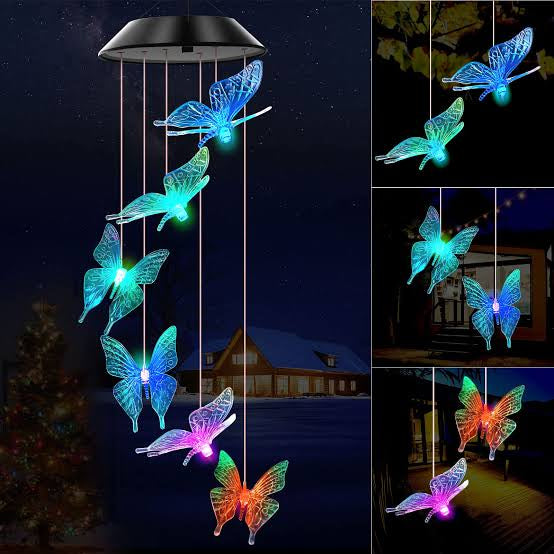 Solar butterfly windchime