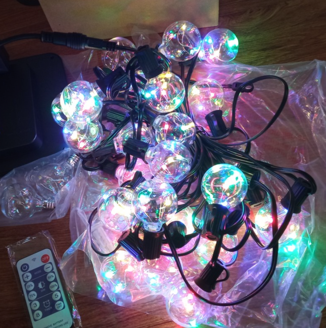 25FT G40 electric fairy bulb string light RGB