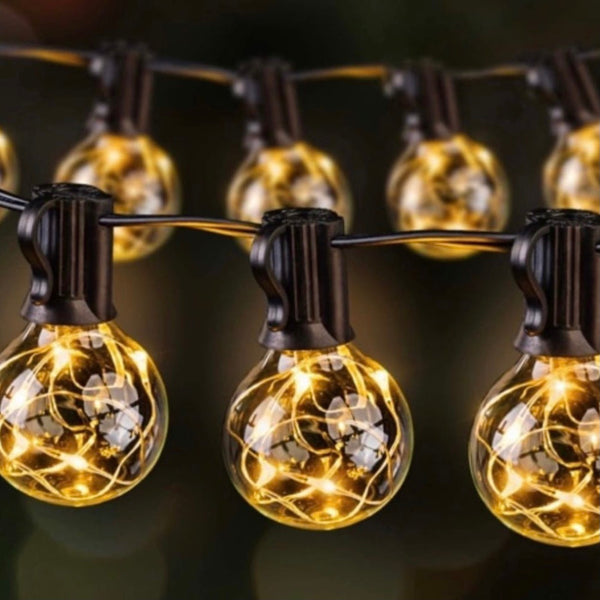 25FT G40 Solar fairy bulb string light with Backup charging port