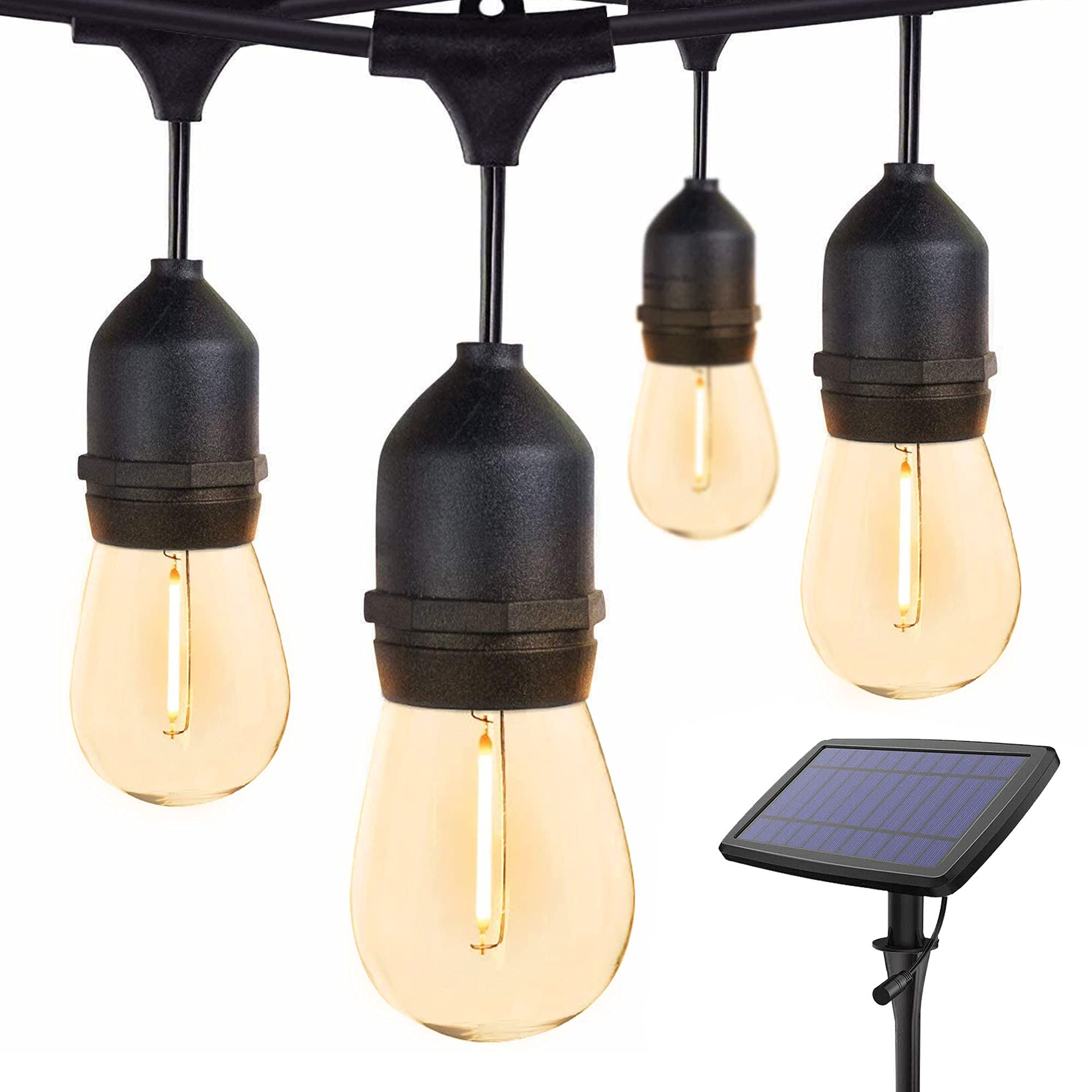 48FT S14 Solar string Light with Backup charging port