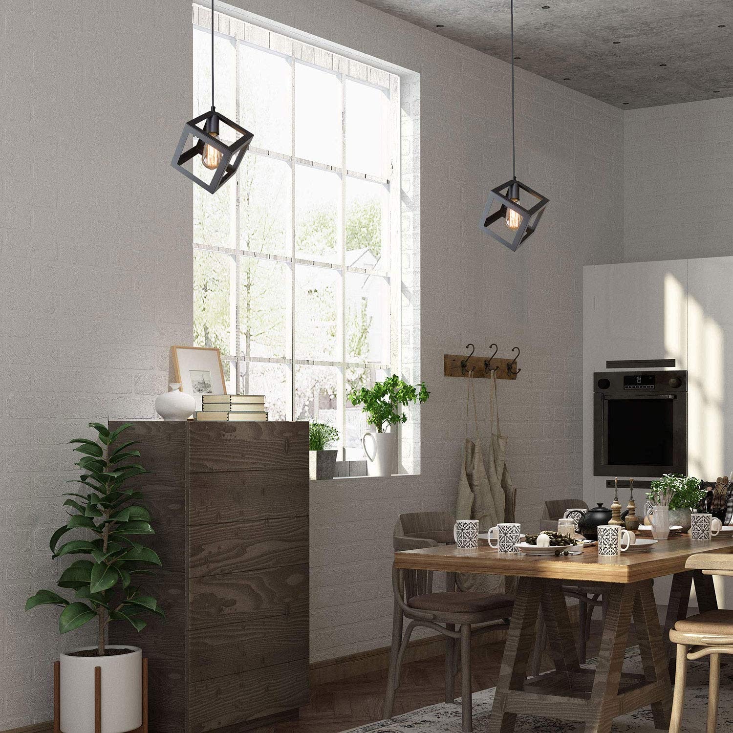 Cube Pendant with bulb