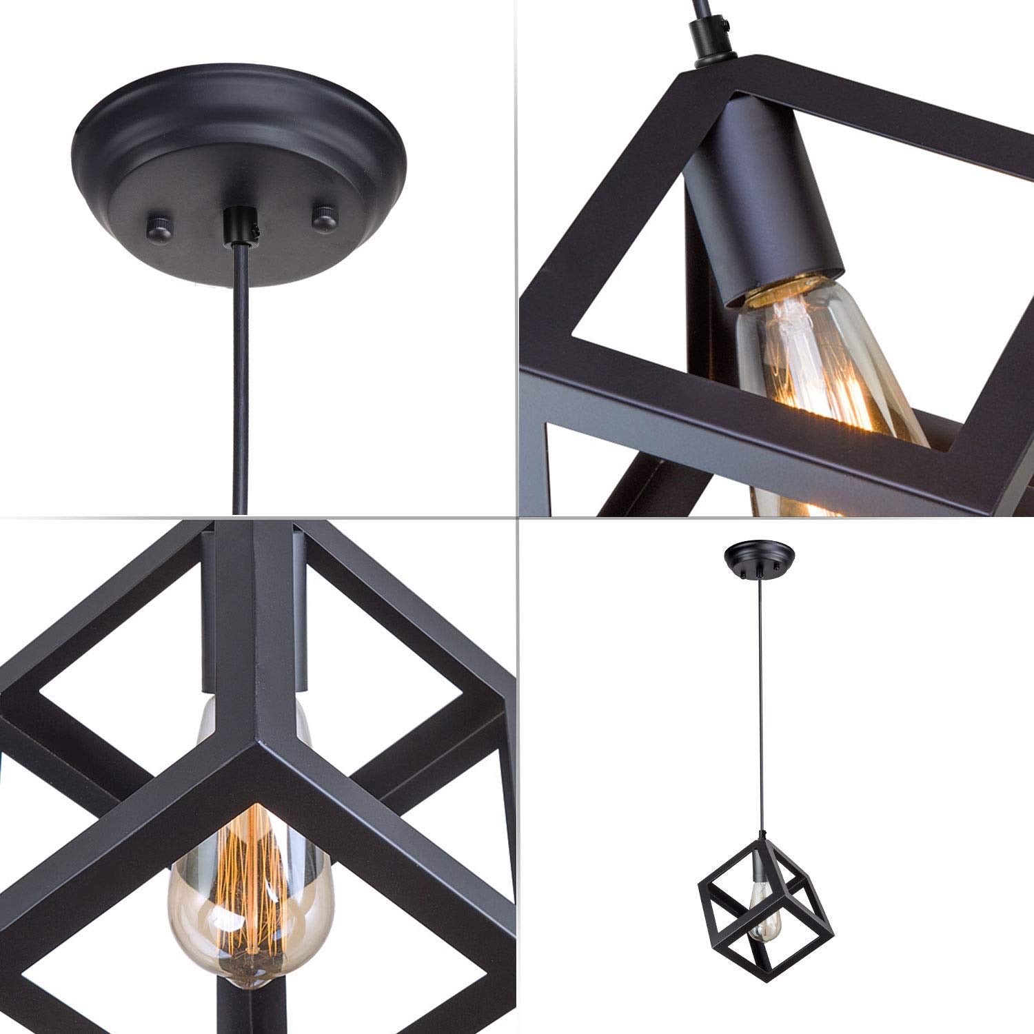 Cube Pendant with bulb