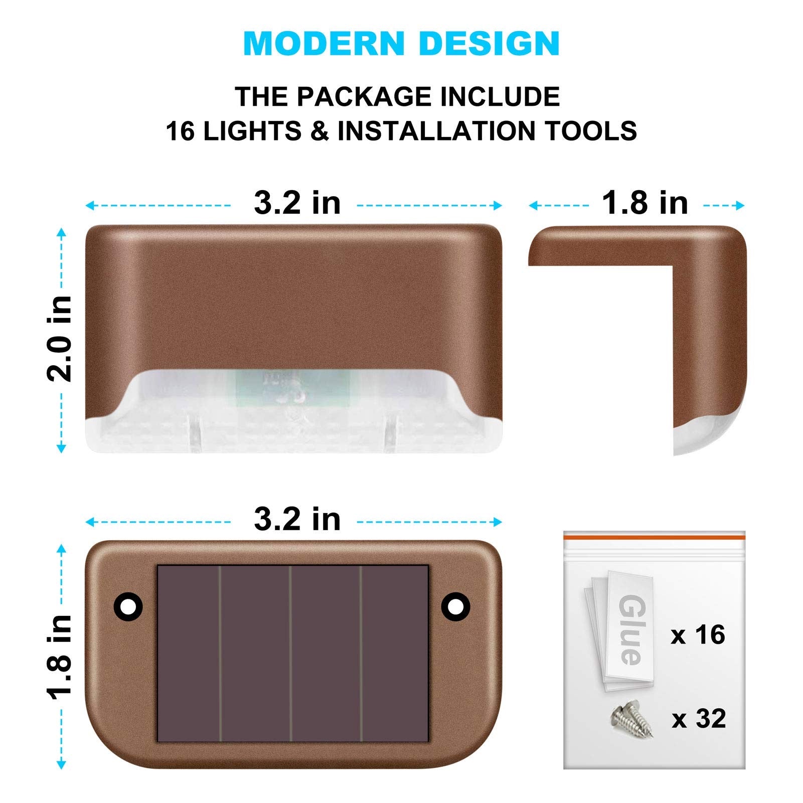 Solar edge light Brown Finish