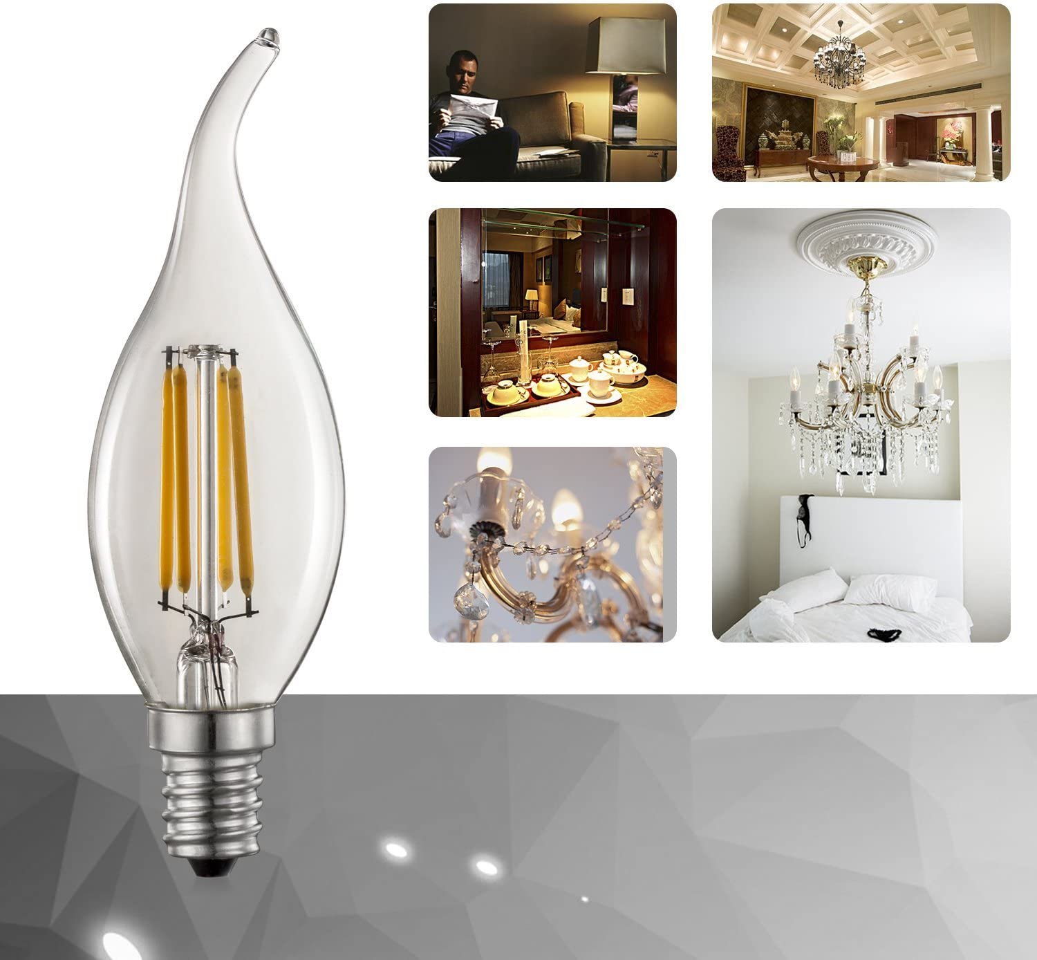 e14 led teardrop candle bulb