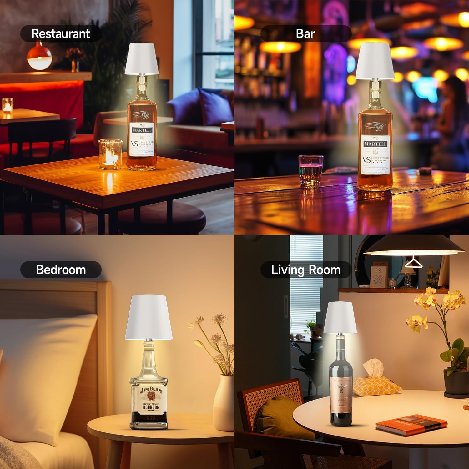 CORK WHITE rechargeable wireless/cordless restaurant table lamp