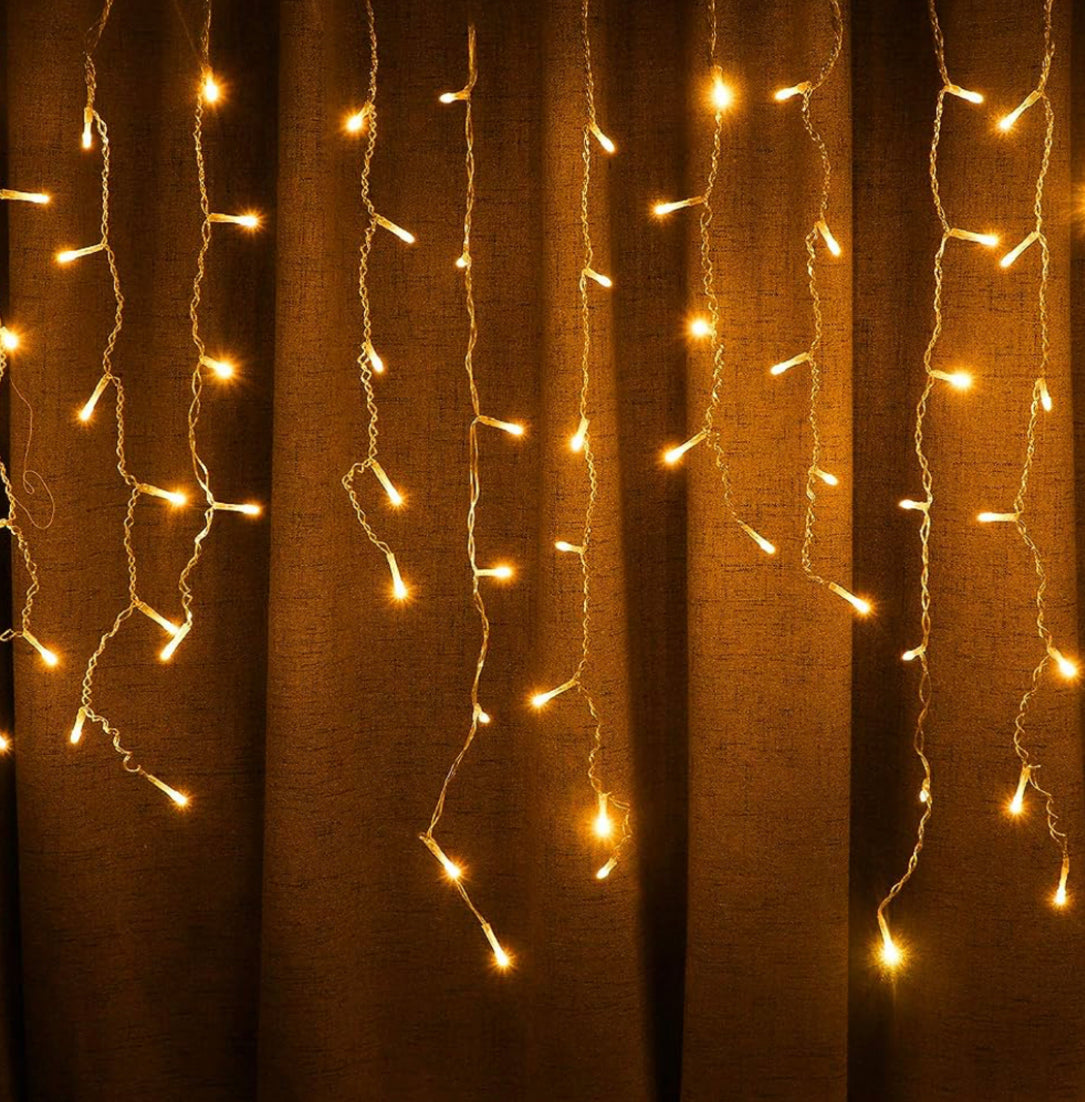 Icicle fairy lights warm white