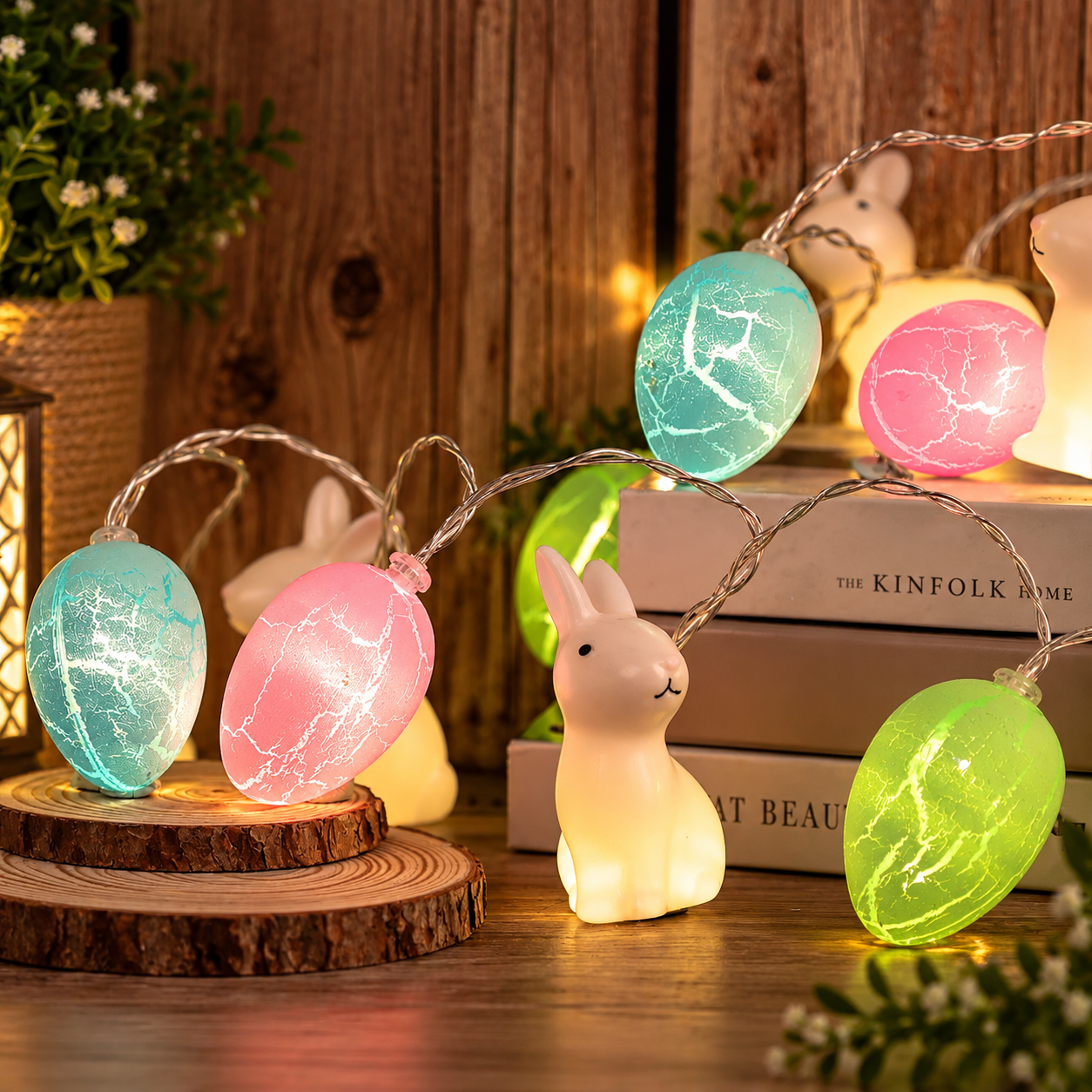 10M Easter egg+bunny festive light usb (free adapter included)