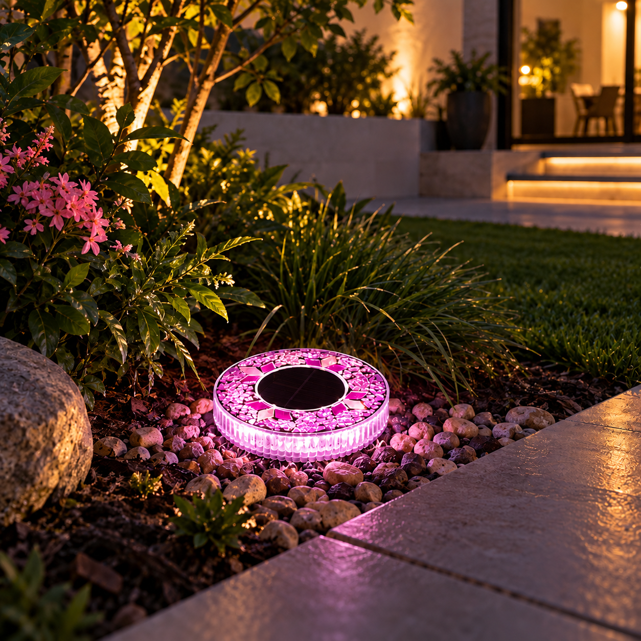 Solar inground Pink Mosaic (4 pack)