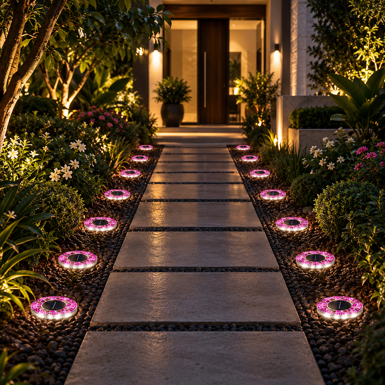 Solar inground Pink Mosaic (4 pack)