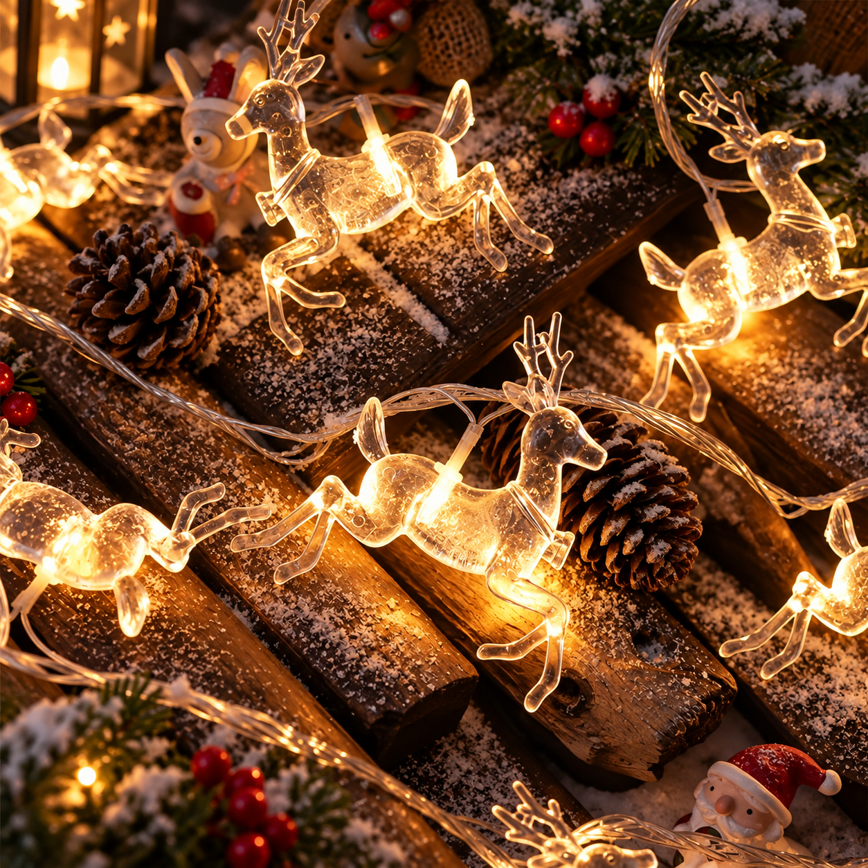 10M Deer festive light usb (free adapter included)