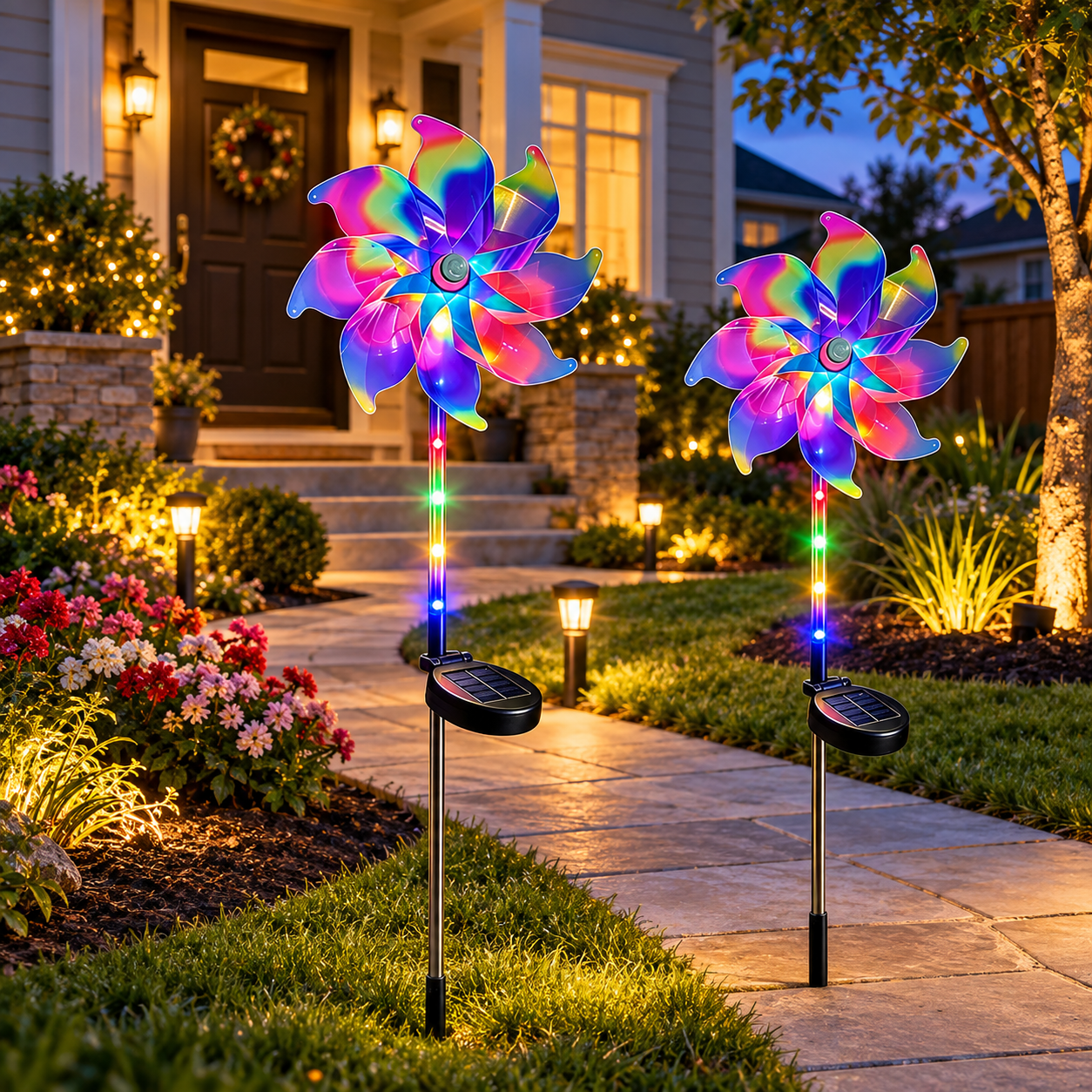 Solar Pinwheel Rotating Stake Light (3 pack)