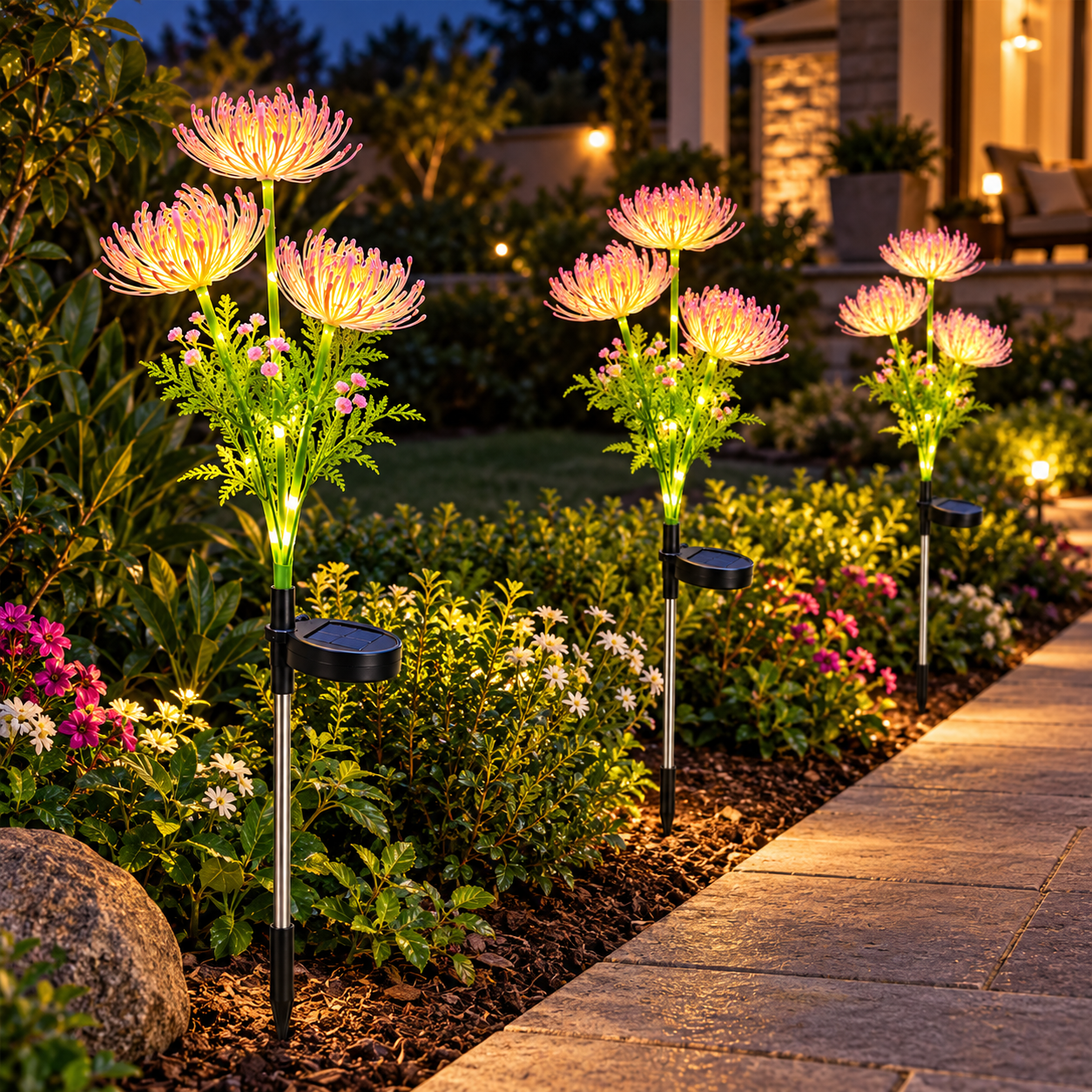 Solar Flower Stake Light (3 pack)