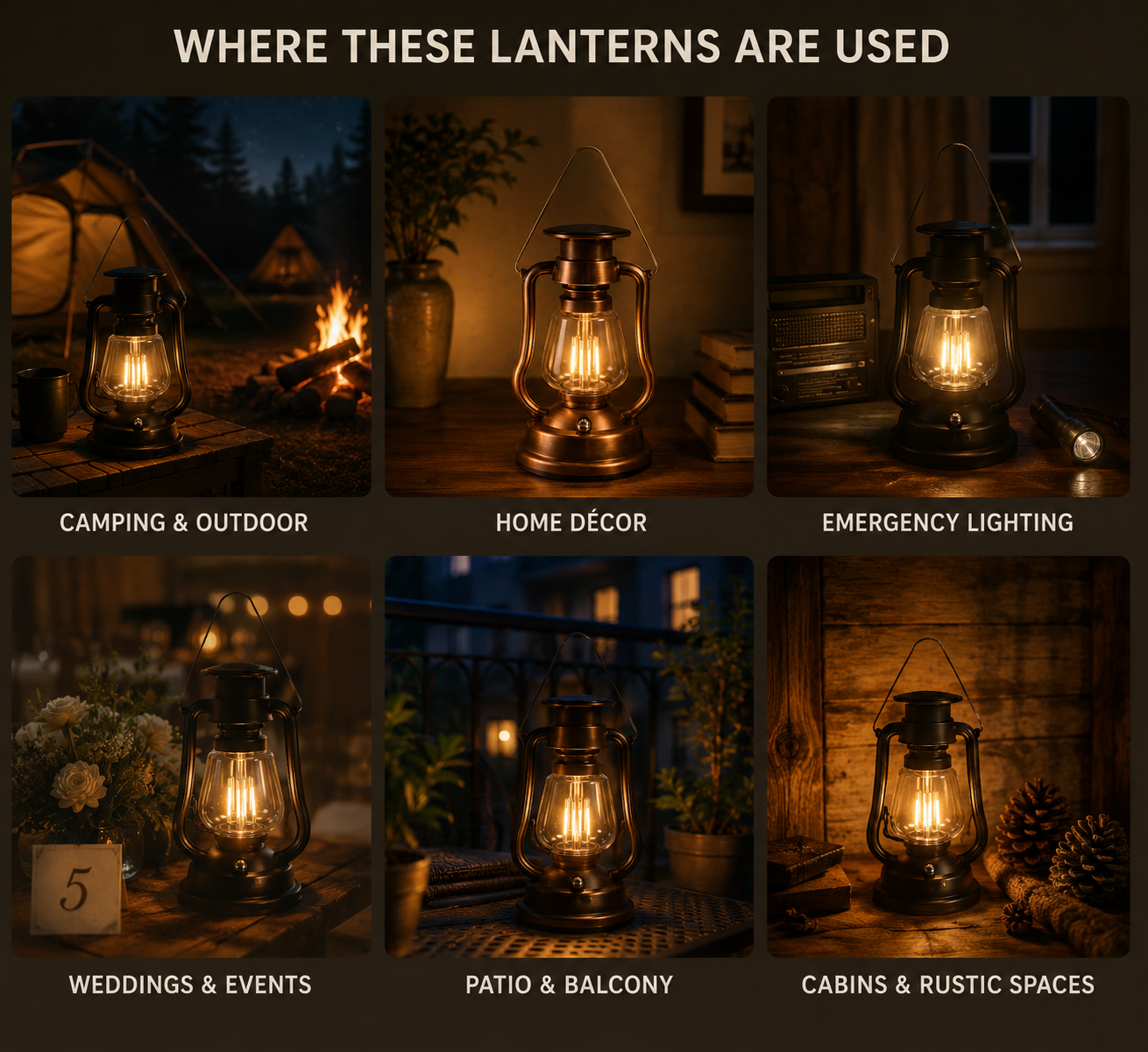 Solar hand crank lantern brass