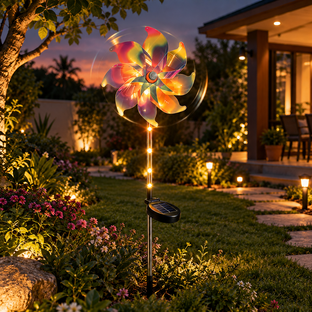 Solar Pinwheel Rotating Stake Light (3 pack)