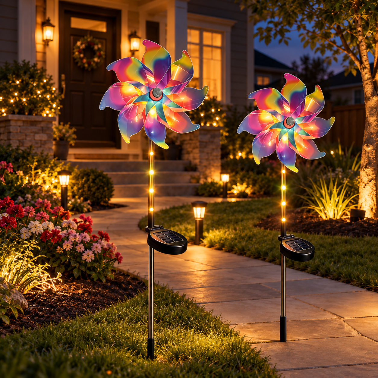 Solar Pinwheel Rotating Stake Light (3 pack)