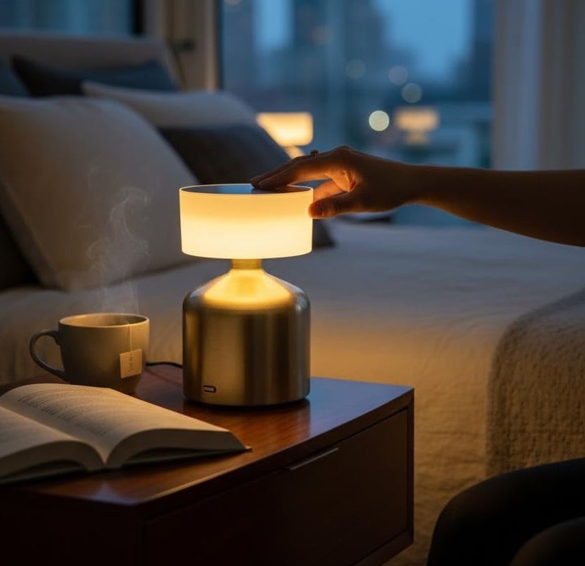 mini gold rechargeable wireless/cordless restaurant table lamp