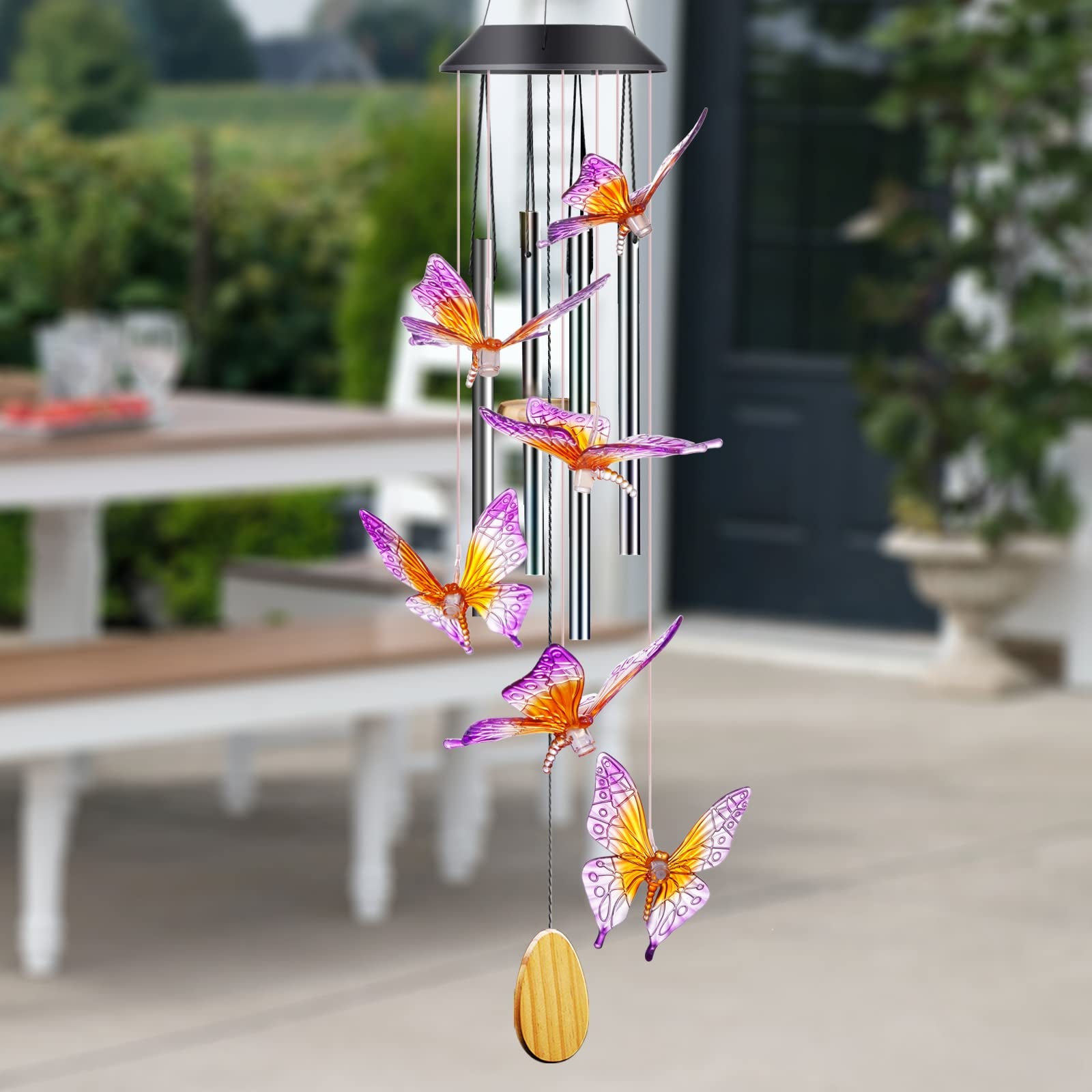 Solar butterfly windchime
