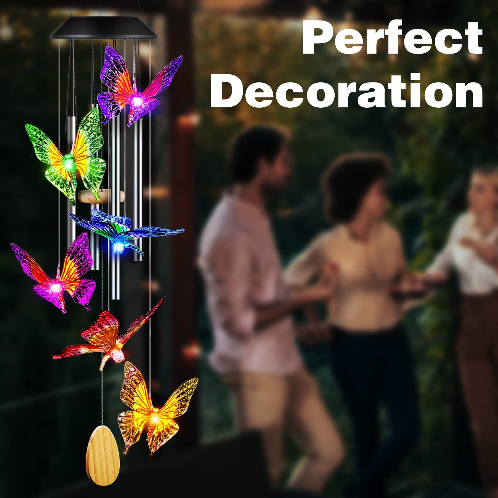 Solar butterfly windchime