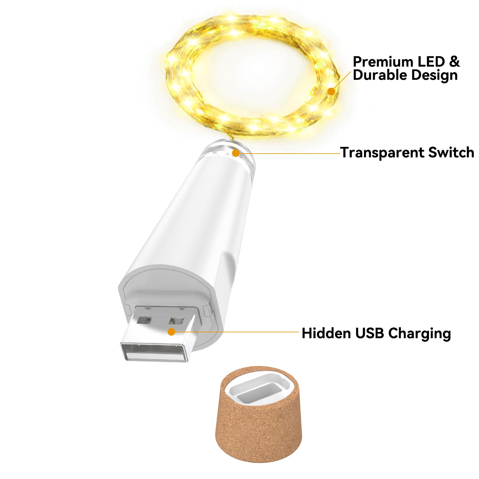 Rechargeable Cork Light