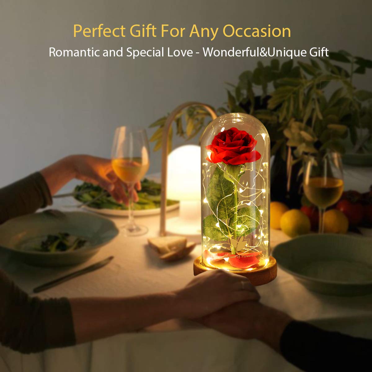 Valentines glass Rose Gift