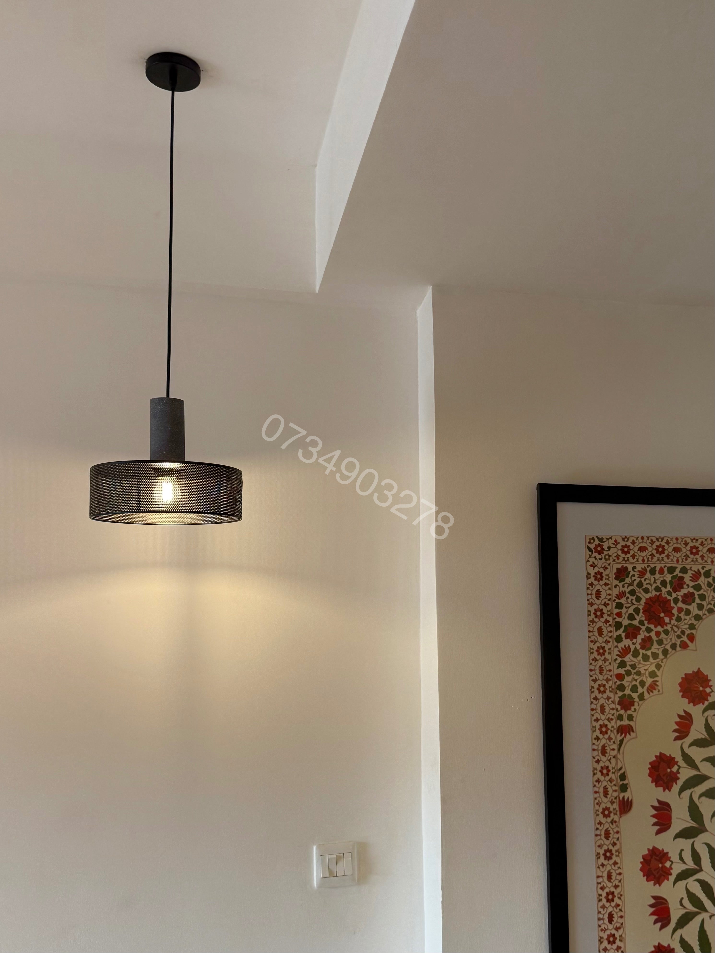 #0755 Black Mesh Pendant