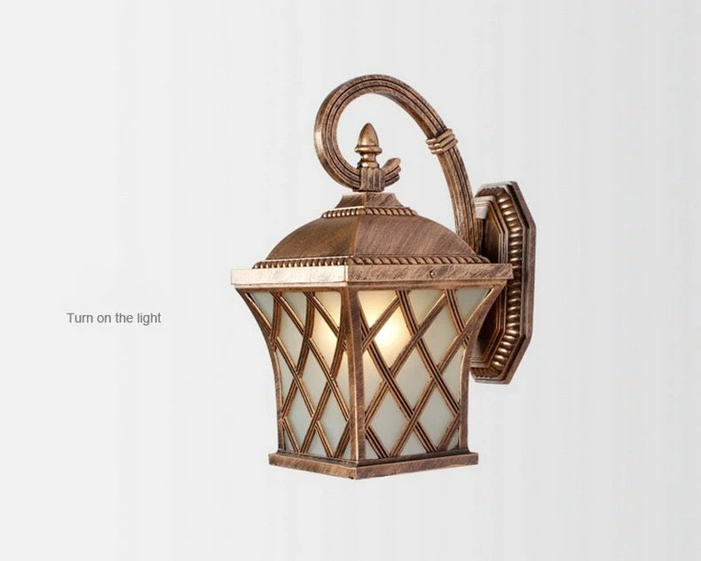 Antique Gold Wall Lantern B Nairobi Lights