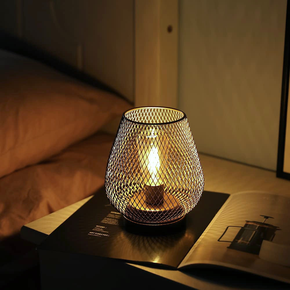 Black Mesh Rechargeable Table Lamp (2 pack)