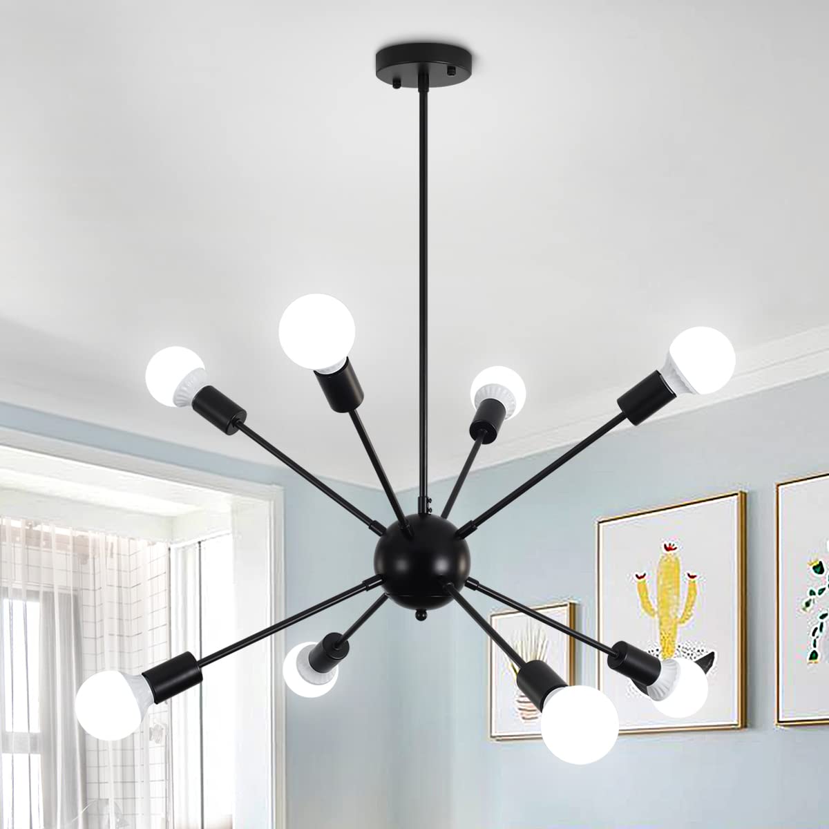 Eight head black chandelier Nairobi Lights