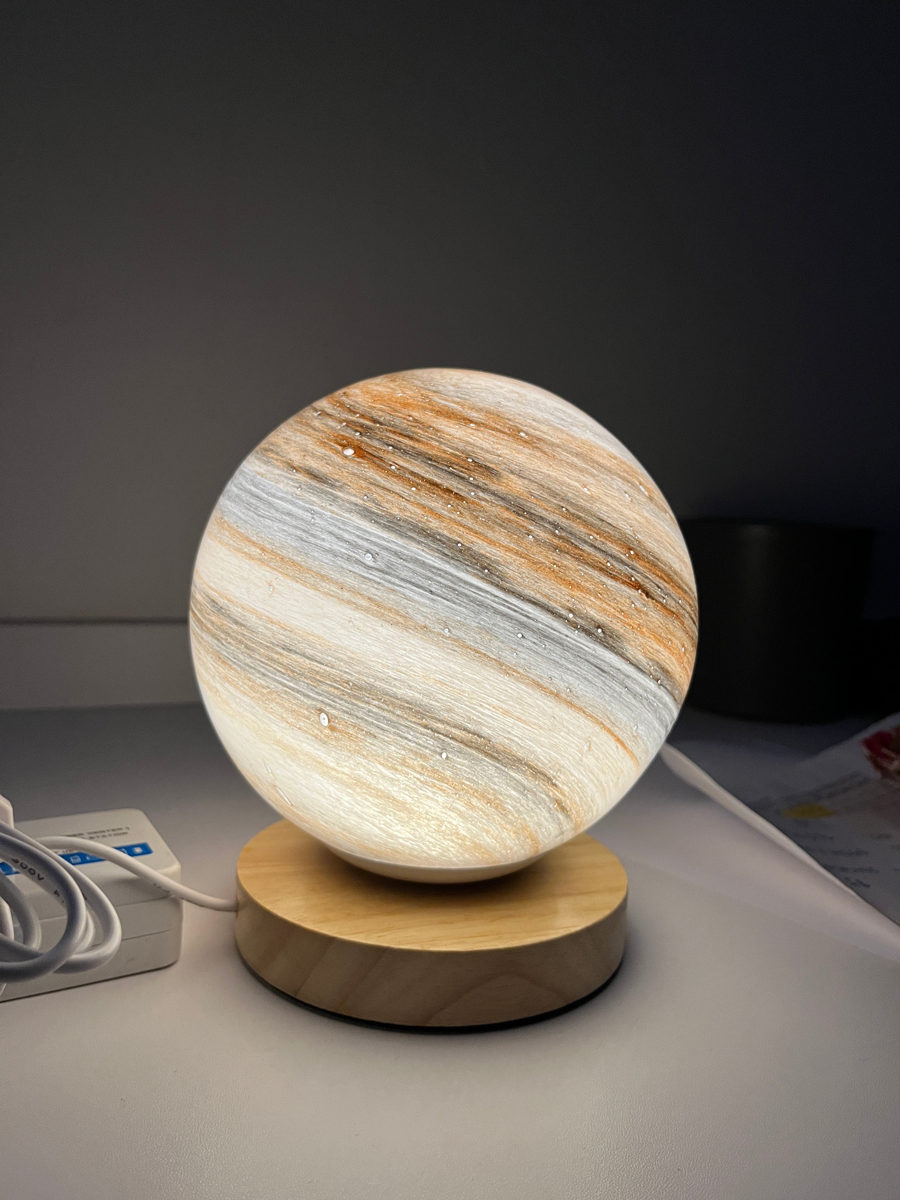 Glass Dimmable Planet Lamp