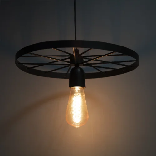 Retro Wheel Pendant with led bulb
