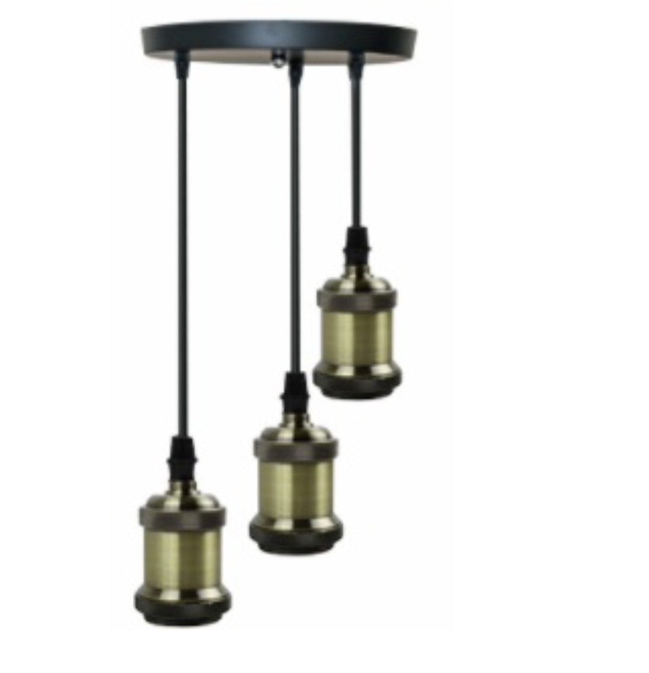 Three bulb chandelier with tinted bulb