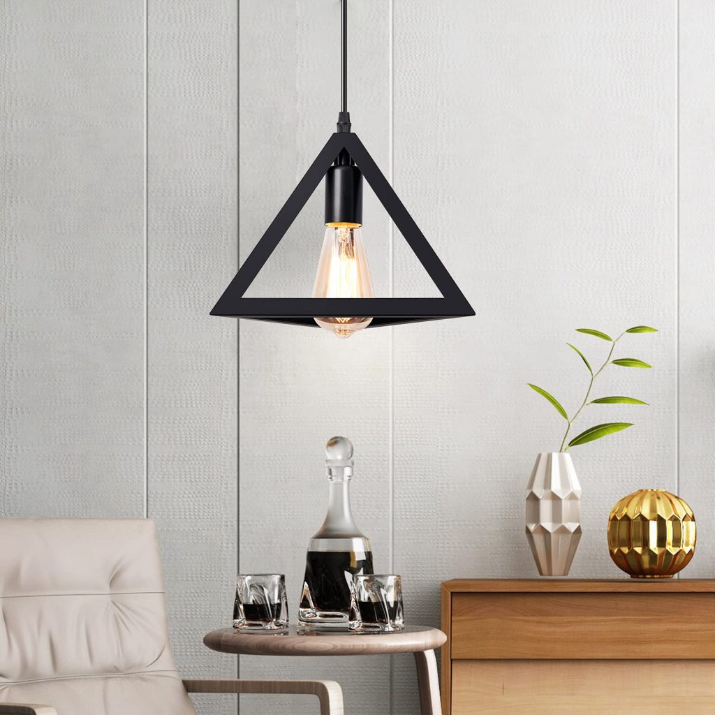 Triangle Pendant with bulb