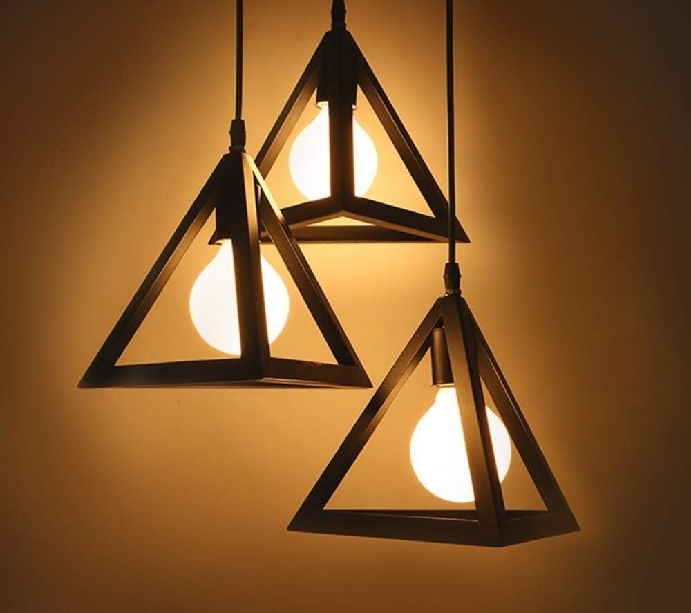 Triangle Pendant with bulb