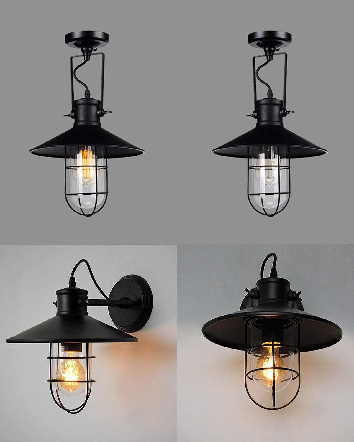 Vintage Black Wall light Nairobi Lights